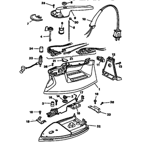Replacement Parts Diagram and Parts List for F495SA  Black and Decker Iron